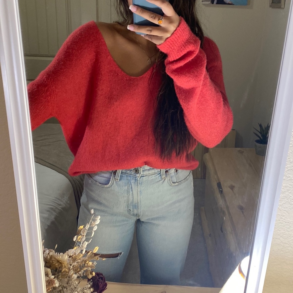 Free People Thin Red Sweater